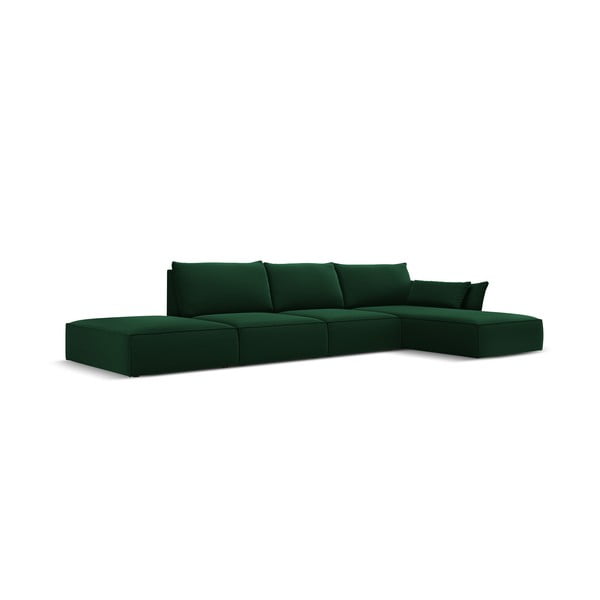 Tumši zaļš samta stūra dīvāns (ar labo stūri/ar zvilni) Vanda – Mazzini Sofas-image-2