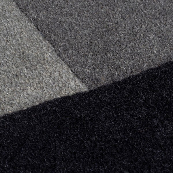 Melns/pelēks ar rokām darināts vilnas paklājs 120x180 cm Collage Monochrome – Flair Rugs-image-3