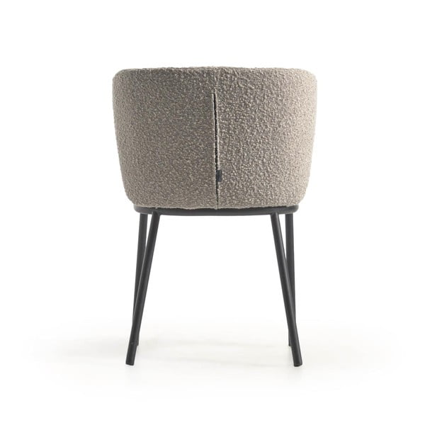 Gaiši pelēks polsterēts ēdamistabas krēsls Ciselia – Kave Home-image-3
