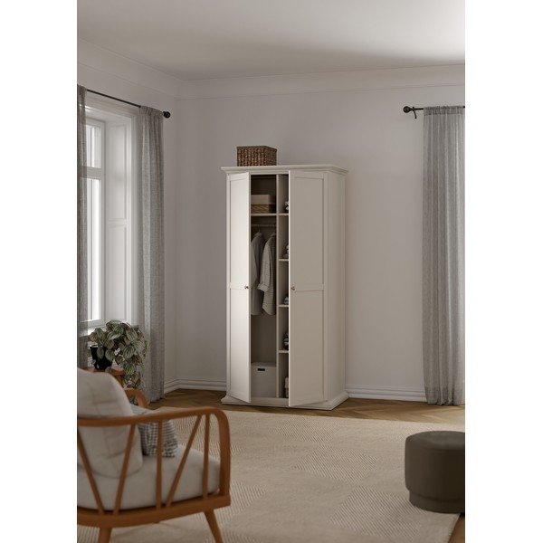 Krēmkrāsas drēbju skapis 96x201x60,5 cm Paris – Tvilum-image-4