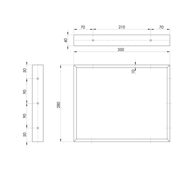 Melns tērauda virsmas balsts 35x4 cm – Sapho-image-1