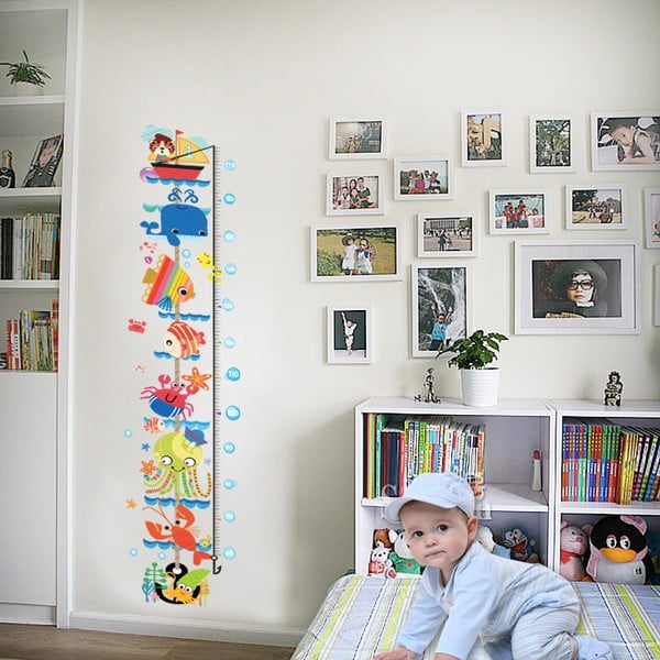 Durvju/sienas bērnu uzlīme ar mērlentes motīvu 25x170 cm Sea Animals – Ambiance