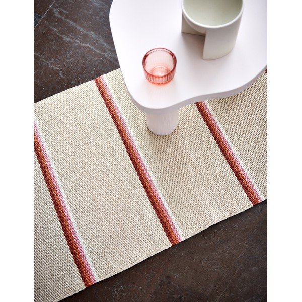 Ķieģeļu sarkans/krēmkrāsas iekštelpu un āra celiņa paklājs 70x180 cm Olle Brick Cream – Pappelina-image-1