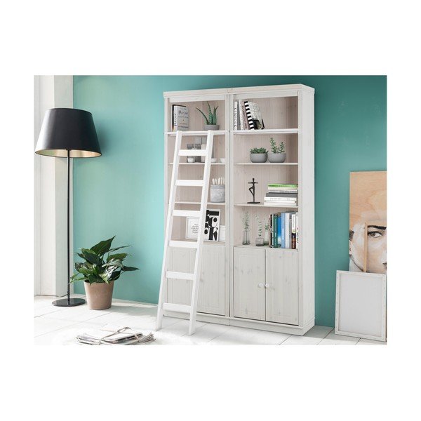 Balts priedes masīvkoka grāmatplaukts 148x223 cm Anita – Støraa-image-1