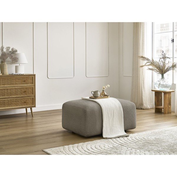 Pelēks/brūns kāju soliņš no buklē auduma Tina – Bobochic Paris-image-1