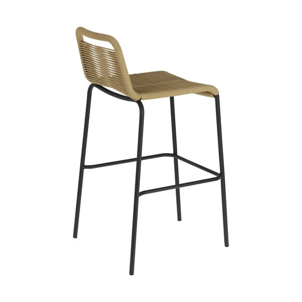 Bēšs bāra krēsls ar tērauda konstrukciju Kave Home Glenville, augstums 74 cm-image-2