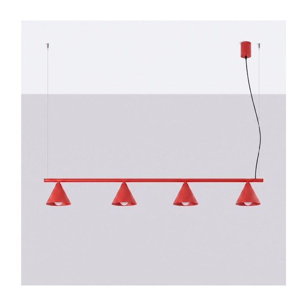 Sarkana tērauda piekaramā lampa Zylo – Sollux-image-3