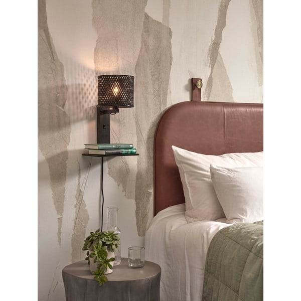 Melna sienas lampa ø 18 cm Java – Good&Mojo-image-3