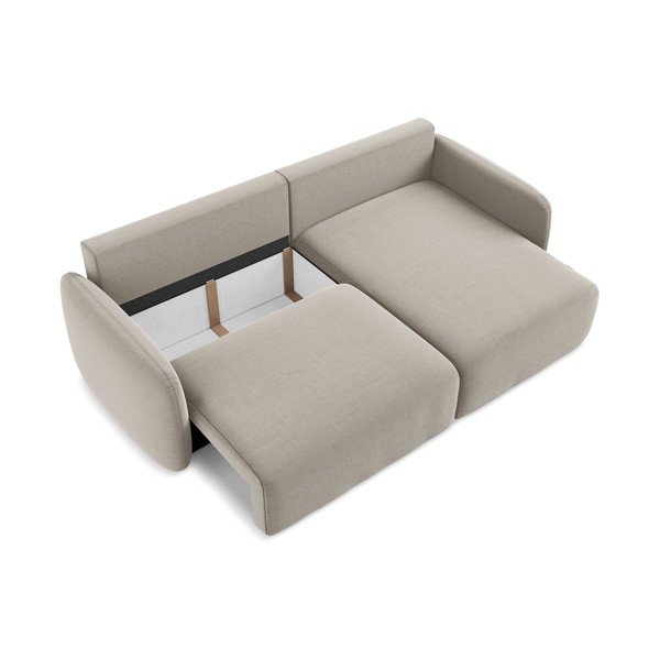 Pelēkbrūns samta salokāms stūra dīvāns ar uzglabāšanas vietu (ar labo stūri/ar zvilni) Kalena – Makamii-image-4