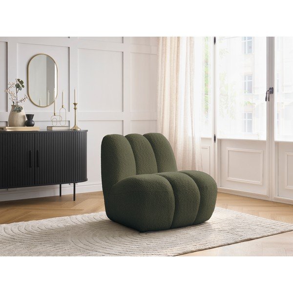 Zaļš atpūtas krēsls no buklē auduma Janissaire – Bobochic Paris-image-1