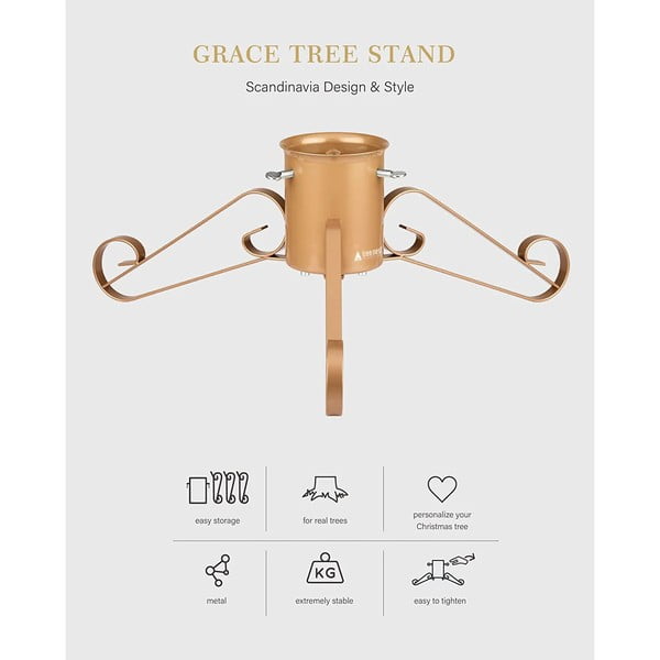 Sarkans metāla Ziemassvētku eglītes statīvs Tree Nest Grace-image-2