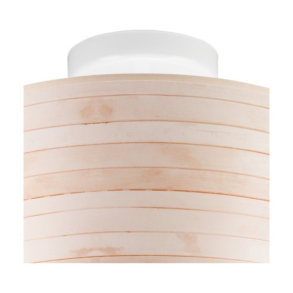 Gaiši brūna griestu lampa ar auduma abažūru ø 35 cm Print – LAMKUR-image-3