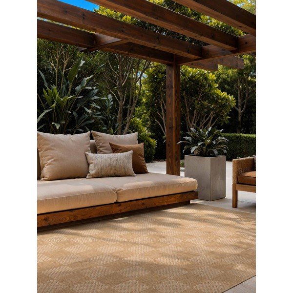 Krēmkrāsas/dabīga toņa iekštelpu un āra paklājs 160x230 cm Haringey Dorothy – Ted Baker-image-1