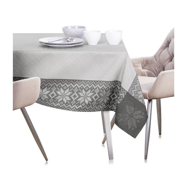 Pelēks galdauts ar Ziemassvētku motīvu AmeliaHome Saintes, 180 x 140 cm-image-3