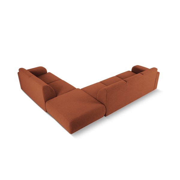 Brūns stūra dīvāns no buklē auduma (ar labo stūri) Molino – Micadoni Home-image-3