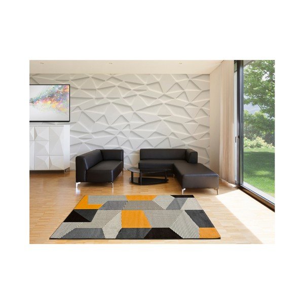 Pelēks un oranžs paklājs Universal Leo Grey, 140 x 200 cm-image-1