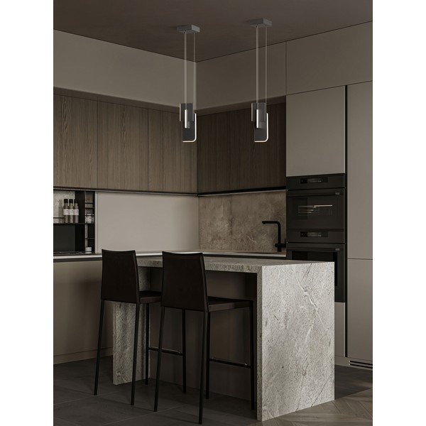 Gaiši pelēka metāla LED piekaramā lampa ar regulējamu spilgtumu Totem – Nova Luce-image-1