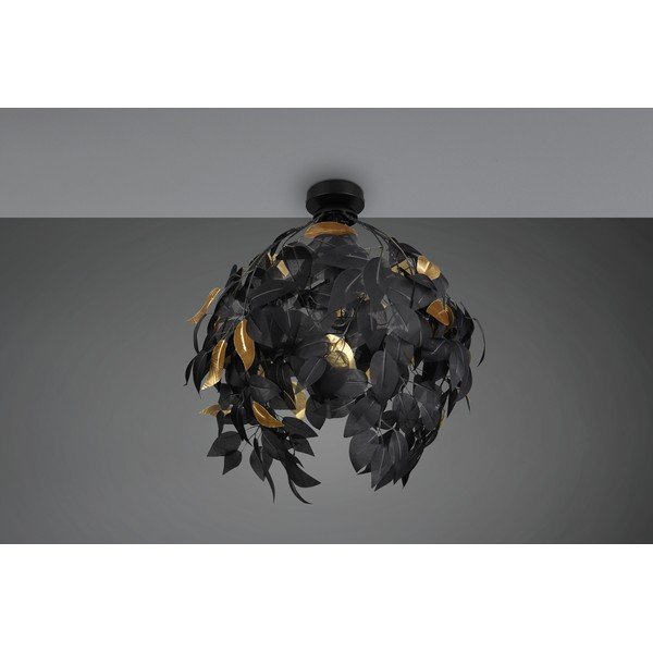 Matēti melna metāla griestu lampa ar plastmasas abažūru ø 38 cm Leavy – Reality-image-2