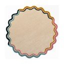 Dabīga toņa ar rokām darināts vilnas apaļš paklājs ø 180 cm Leo Scallop – Flair Rugs