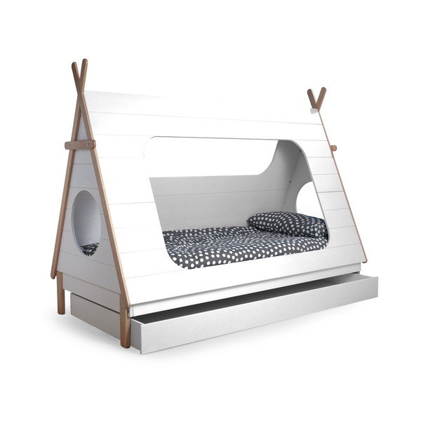 Balta atvilktne zem gultas De Eekhoorn Tipi-image-1