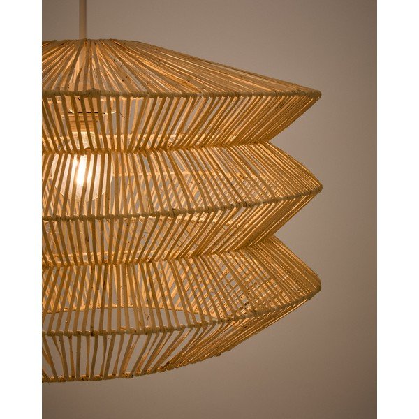 Dabīga toņa piekaramā lampa ar rotangpalmas abažūru Dakit – Kave Home-image-4