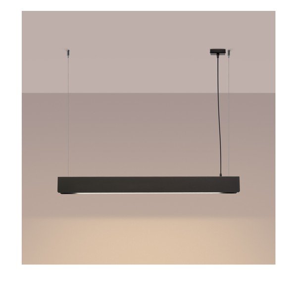 Melna metāla LED piekaramā lampa Nebula – Sollux-image-2