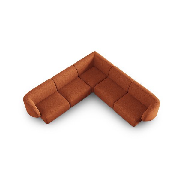 Terakotas oranžs stūra dīvāns no šenila auduma Paolo – Milo Casa-image-1