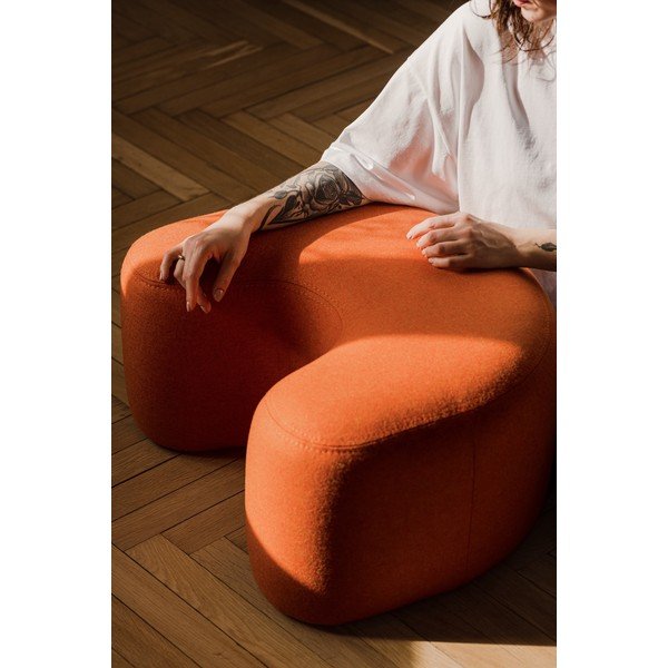 Terakotas oranžs vilnas pufs Ü – noo.ma-image-1