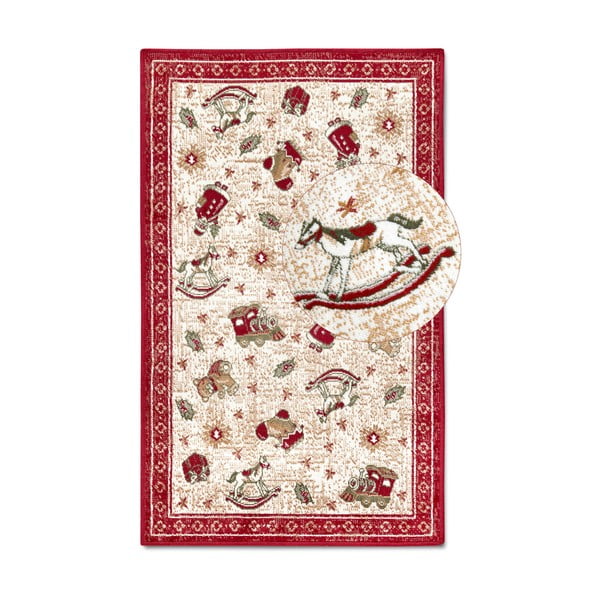 Sarkans paklājs ar Ziemassvētku motīvu no kokvilnas maisījuma 50x80 cm Toy's Delight Red Christmas – Villeroy&Boch