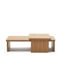 Dabīga toņa žurnālgaldiņi ar ozolkoka imitāciju (2 gab.) Oaq – Kave Home