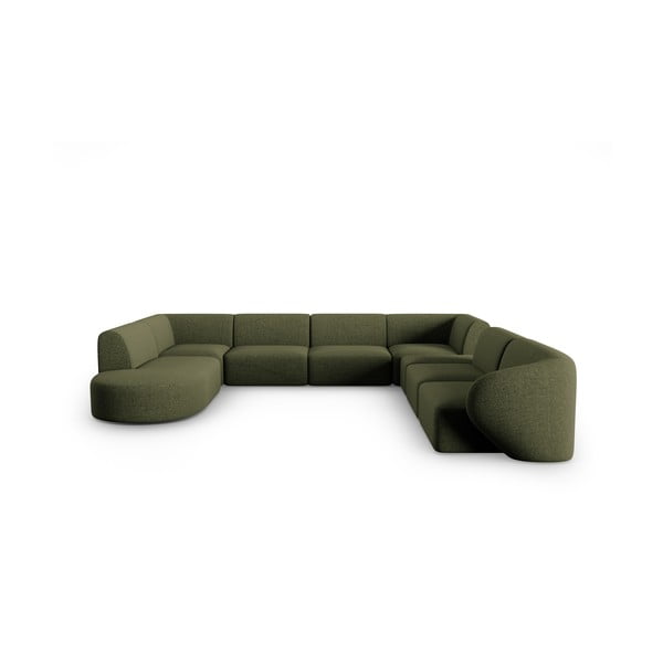 Zaļš stūra dīvāns (ar labo stūri/U veida) Shane – Micadoni Home
