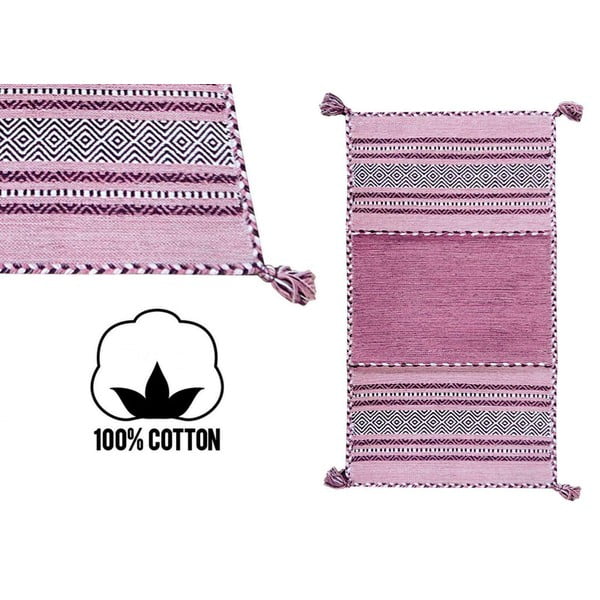 Rozā kokvilnas paklājs Webtappeti Antique Kilim, 120 x 180 cm-image-2