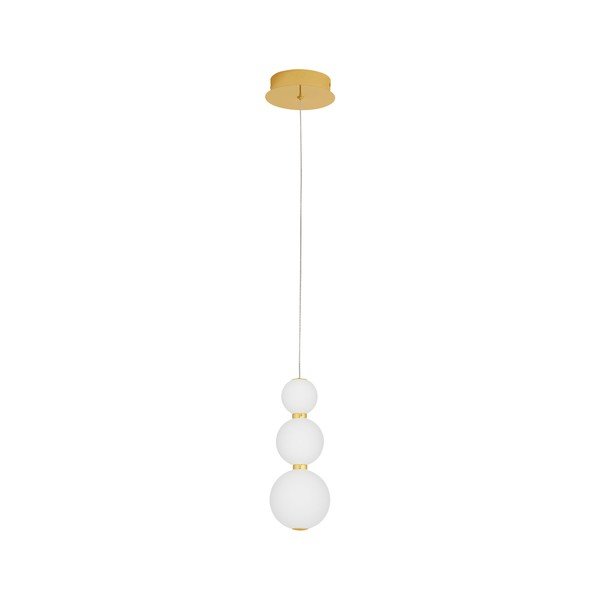 Balta/zelta krāsas metāla LED piekaramā lampa ar stikla abažūru ø 10 cm Perla – Nova Luce