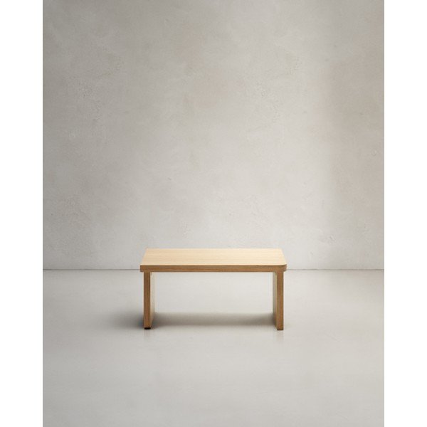 Dabīga toņa žurnālgaldiņš ar ozolkoka imitāciju 89x62 cm Oaq – Kave Home-image-3