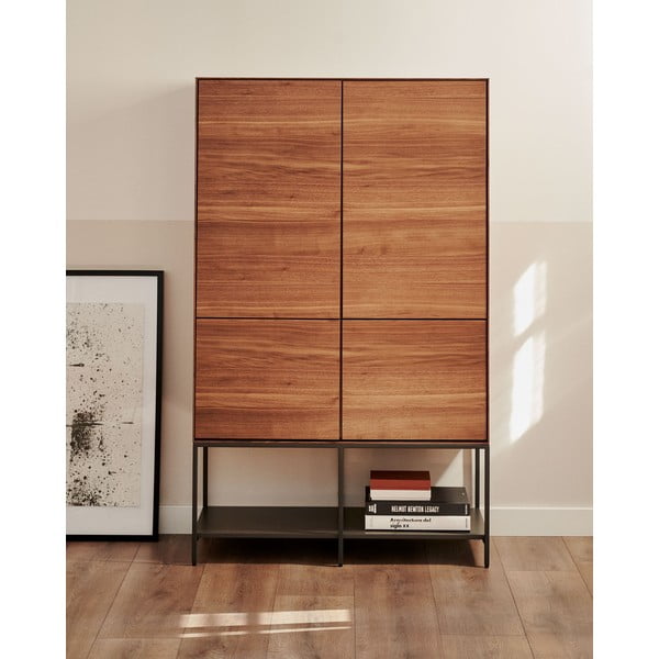 Dabīga toņa skapītis ar riekstkoka imitāciju 97,5x160 cm Vedrana – Kave Home-image-1