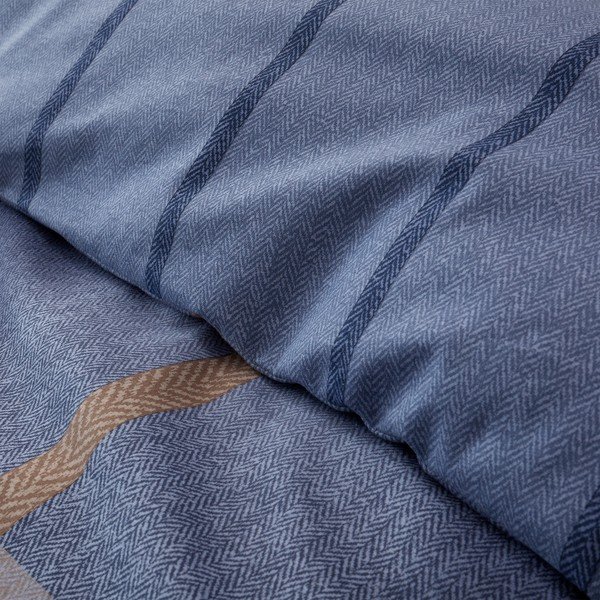 Tumši zila divguļamā flaneļa gultas veļa 230x220 cm Melrose Tweed Check – Catherine Lansfield-image-4