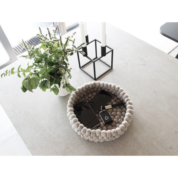 Smilšu brūns vilnas bumbiņu glabāšanas grozs Wooldot Ball Basket, ⌀ 28 cm-image-1