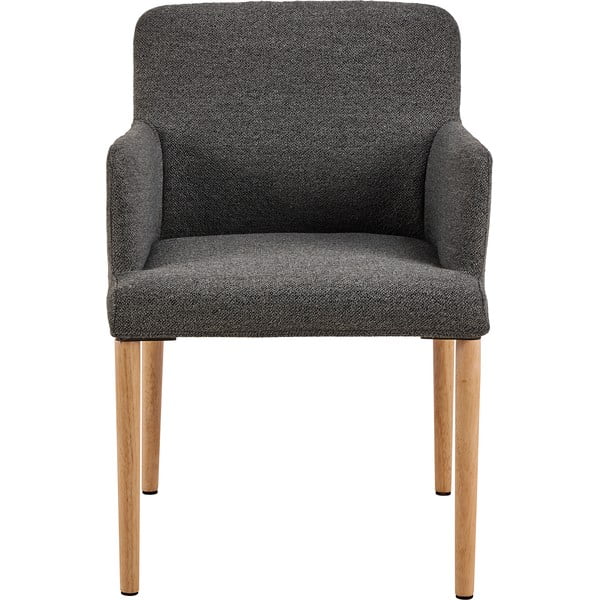 Pelēks polsterēts ēdamistabas krēsls ar roku balstiem Zoe – Actona-image-3