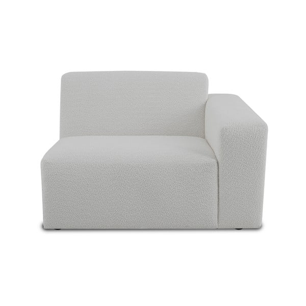 Balts modulārais dīvāns no buklē auduma (ar labo stūri) Roxy – Scandic