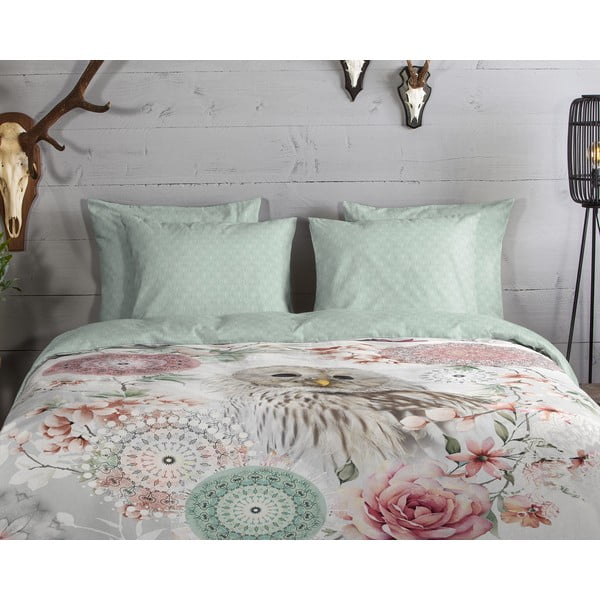 Zaļa vienguļamā flaneļa gultas veļa 140x200 cm Omaira – HIP-image-2