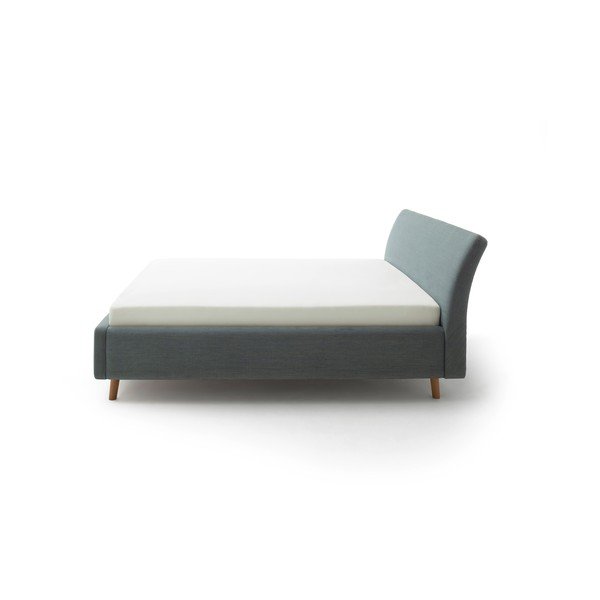 Zaļa/zila polsterēta divvietīga gulta ar veļas kasti ar redelēm 160x200 cm Mila – Meise Möbel-image-4