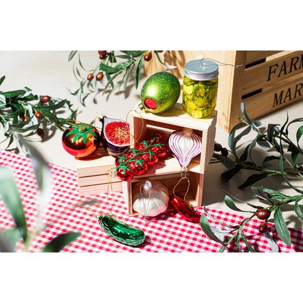 Stikla Ziemassvētku eglītes rotājums 7 cm Olive – Sass & Belle-image-4