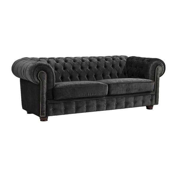 Melns dīvāns Max Winzer Norwin Velvet, 174 cm