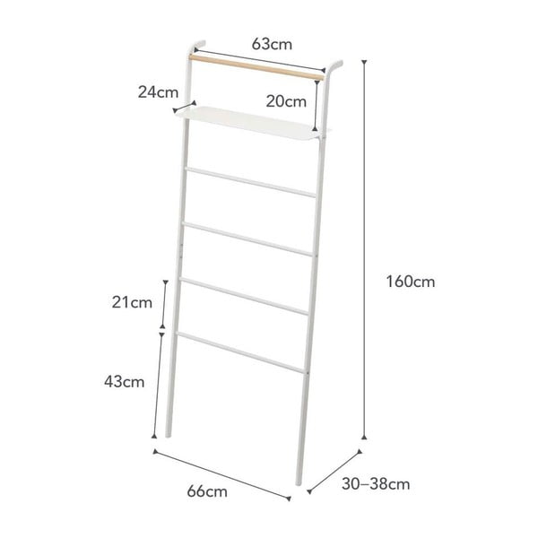 Baltas kāpnes ar plauktu YAMAZAKI Tower Ladder-image-3