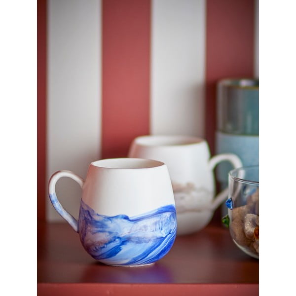 Baltas/zilas akmensmasas tasītes (4 gab.) 250 ml Lyre – Bloomingville-image-2