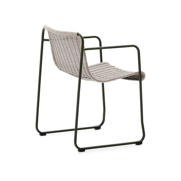 Dūmakaini zaļš metāla dārza krēsls Maurina – Kave Home-image-4
