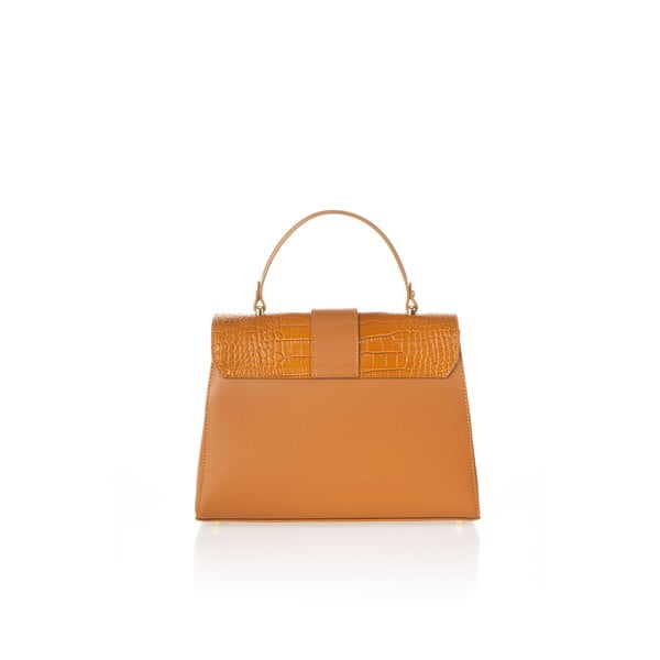 Oranža ādas rokassomiņa Federica Bassi Marta-image-2