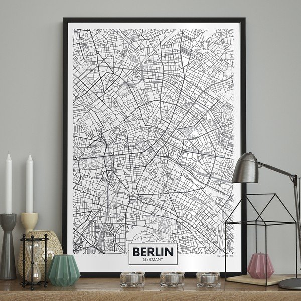 Sienas plakāts rāmī MAP/BERLIN, 70 x 100 cm-image-1