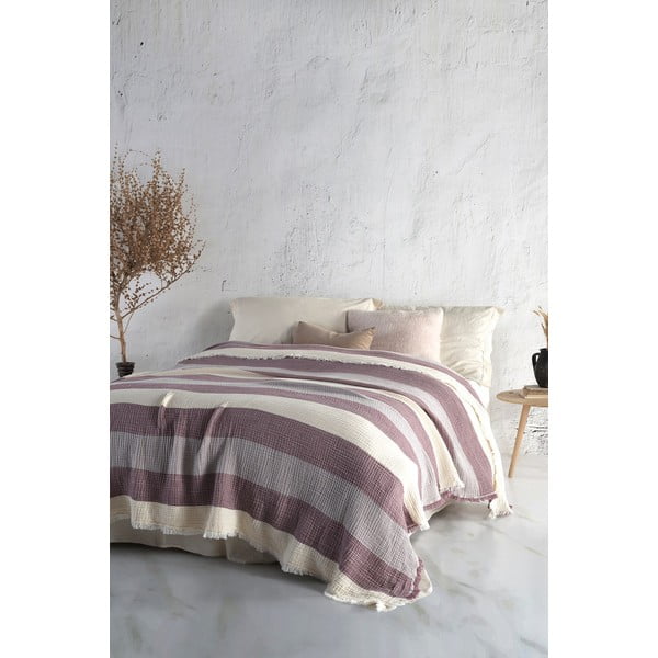 Violeta muslīna pārklājs divguļamai gultai 230x230 cm – Mijolnir