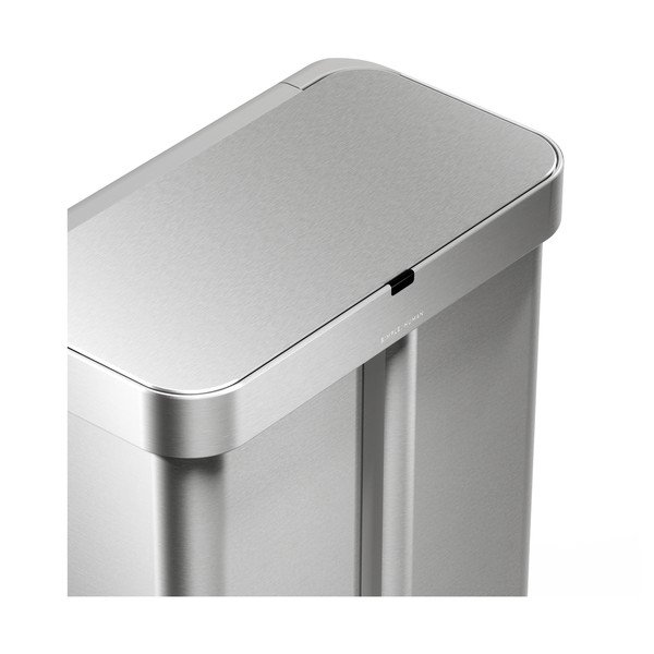 Sudraba krāsas atkritumu šķirošanas/bezkontakta tērauda atkritumu tvertne 34+24 l Dual Sensor – simplehuman-image-1